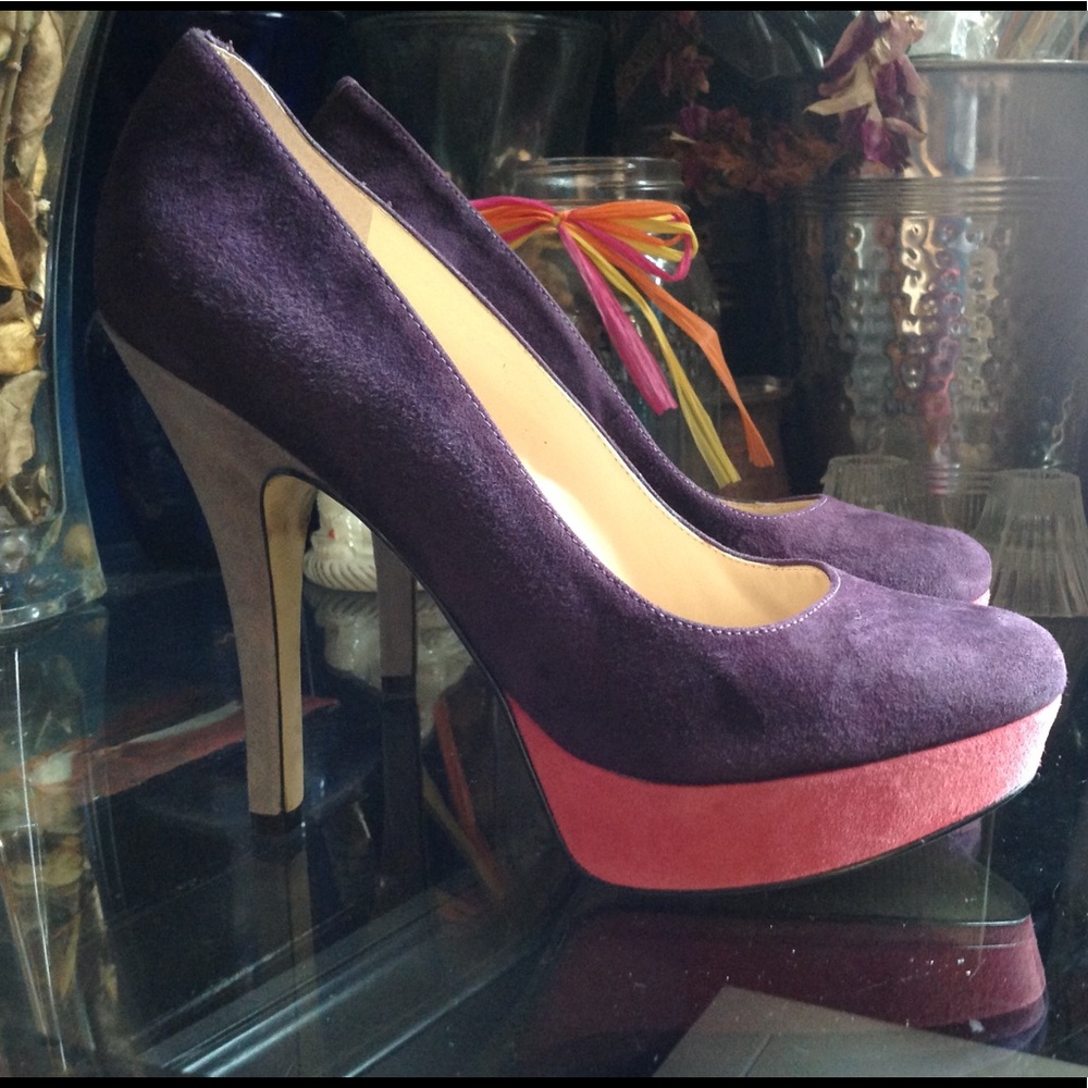 Enzo-Angiolini Purple Platform Heels 8M  Easmiles